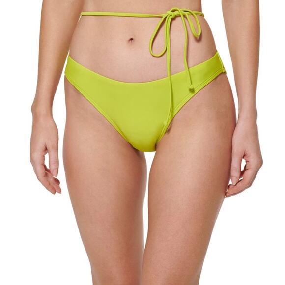NWT Tommy‎ Hilfiger High Leg Cheeky Bikini Bottoms Bright Chartreuse Green Sz XL - Picture 1 of 14